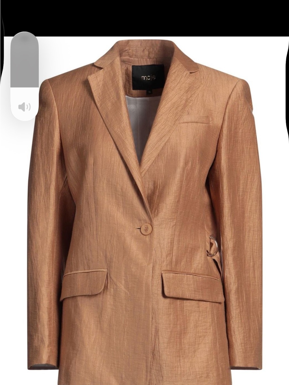 Maje Metallic Copper Single-Button Blazer